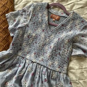 Midi dress. Blue floral. Size Large. Brand new.